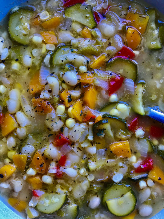 Summer Sweet Corn & Cannellini Bean Soup